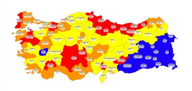 Türkiye risk haritası