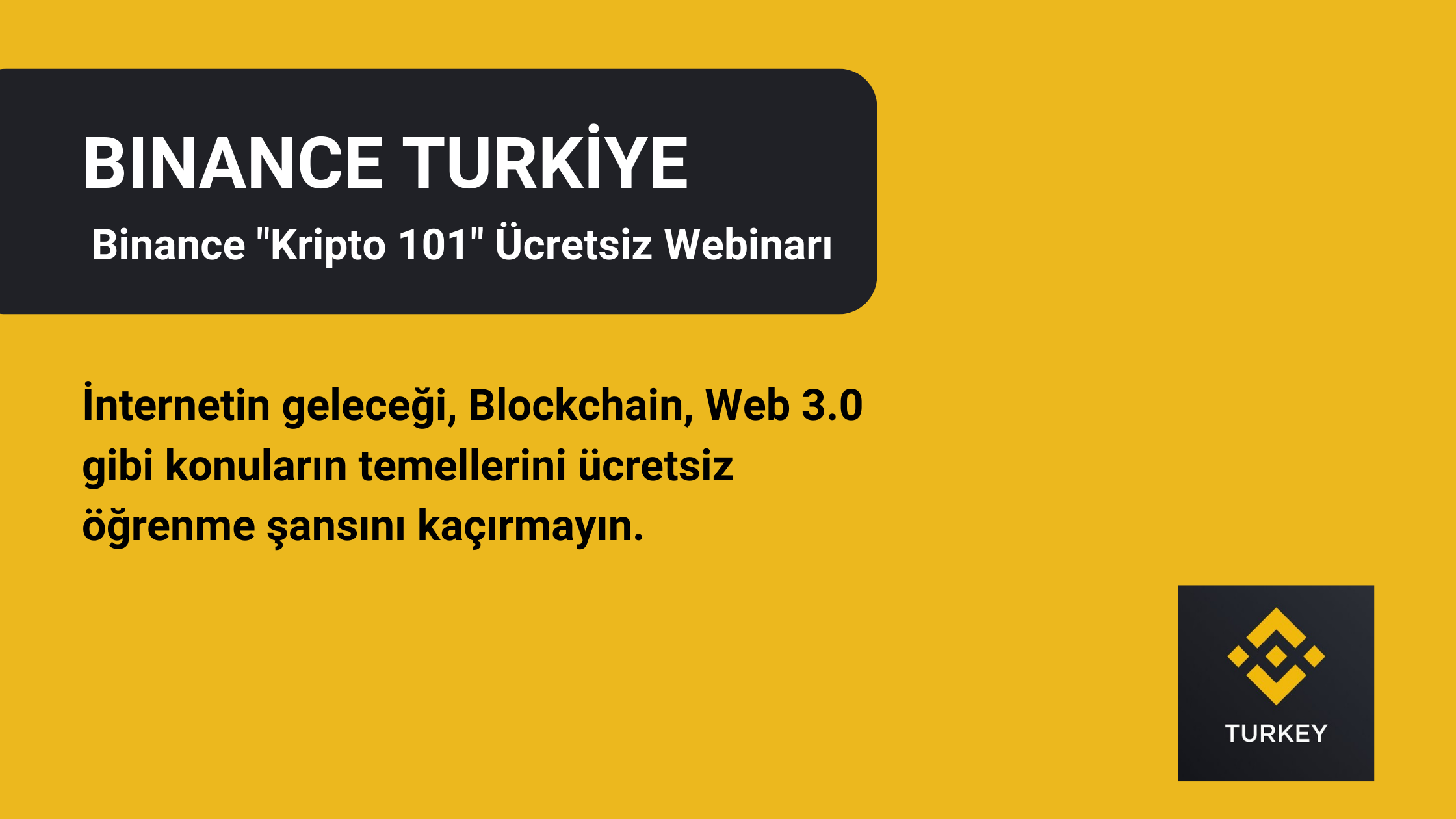 Binance Türkiye Ücretsiz "Kripto 101" Etkinliği – Ödüllü