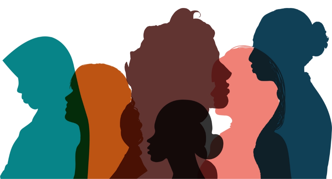 Siluetler. Toplamda 6 kadın farklı renklerde, farklı tarzlarda siluetleri gözükmekte.
